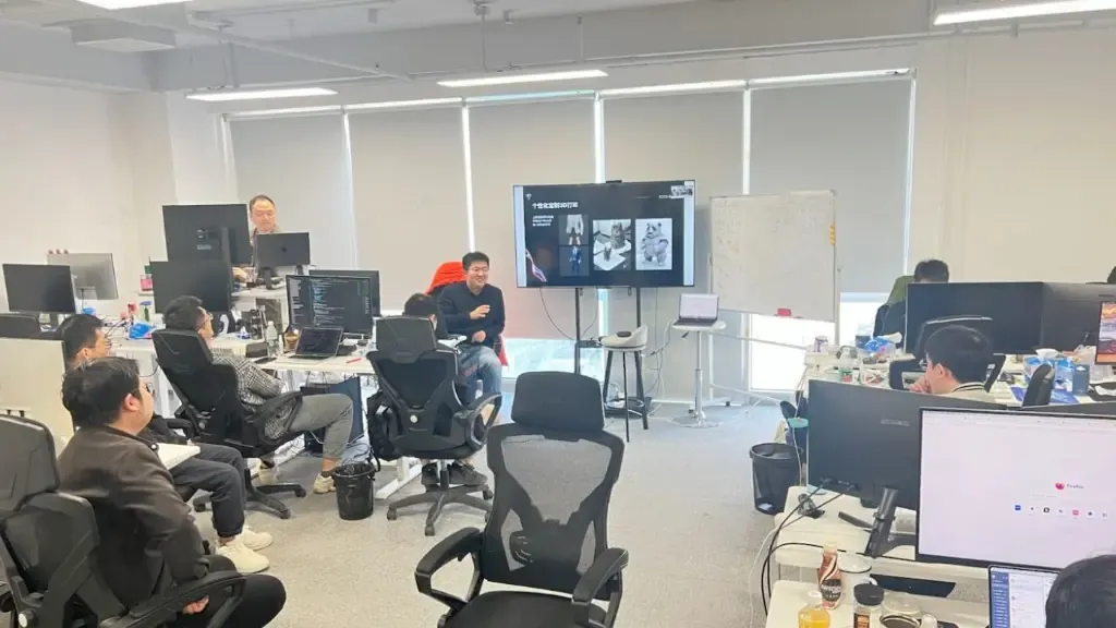 A working session on custom 3D print in the Beijing studio